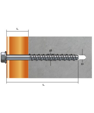 TORNILLO DIRECTO HORMIGON HEXAGONAL 10X60 -200UDS-