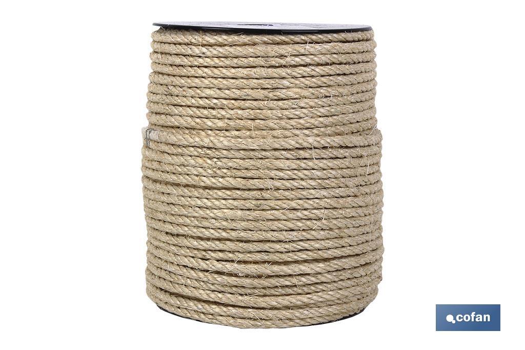 CUERDA SISAL 4 CABOS 6 MM 100 MTS NATURAL