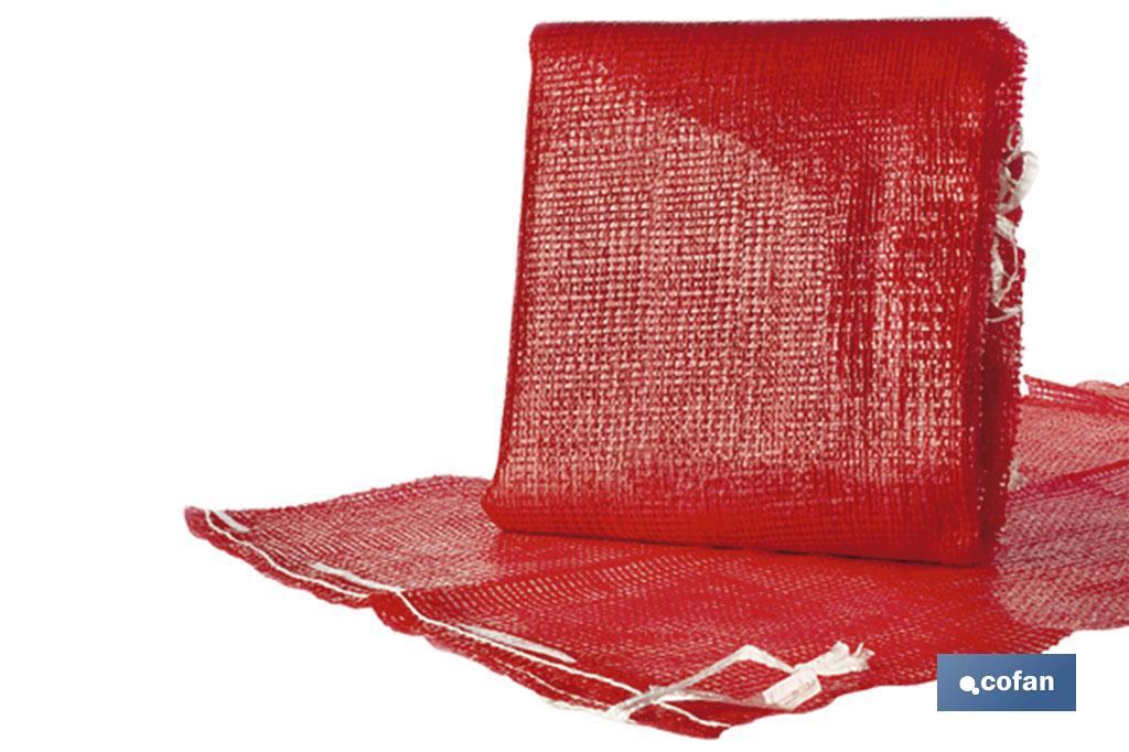 PACK DE 10 SACOS DE POLYMESH 55X83 CM ROJO CON PASADOR