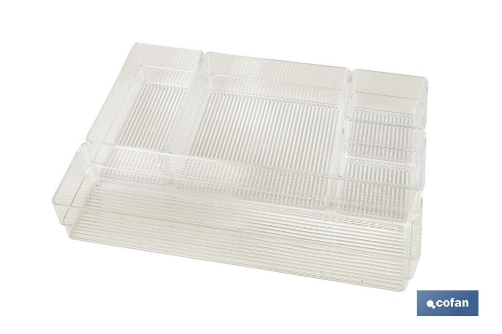 SET ORGANIZADOR COSMETIC 30X23X8cm TRANSPARENTE