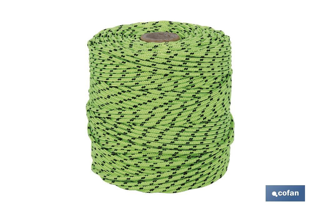 CORDÓN TRENZADO HIPPIE VERDE/NEGRO 3MM X 100 M