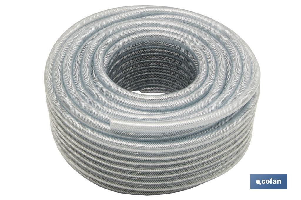 MANGUERA PVC CRISTAL C/REFUERZO 8x14mm/100m (PACK: 1 UDS)