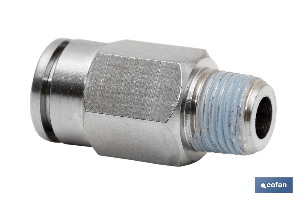 CONEXION RECTA TUBO 8mm. MACHO 3/8 (PACK: 5 UDS) CONEXION RECTA TUBO 8mm. MACHO 3/8 (PACK: 5 UDS)