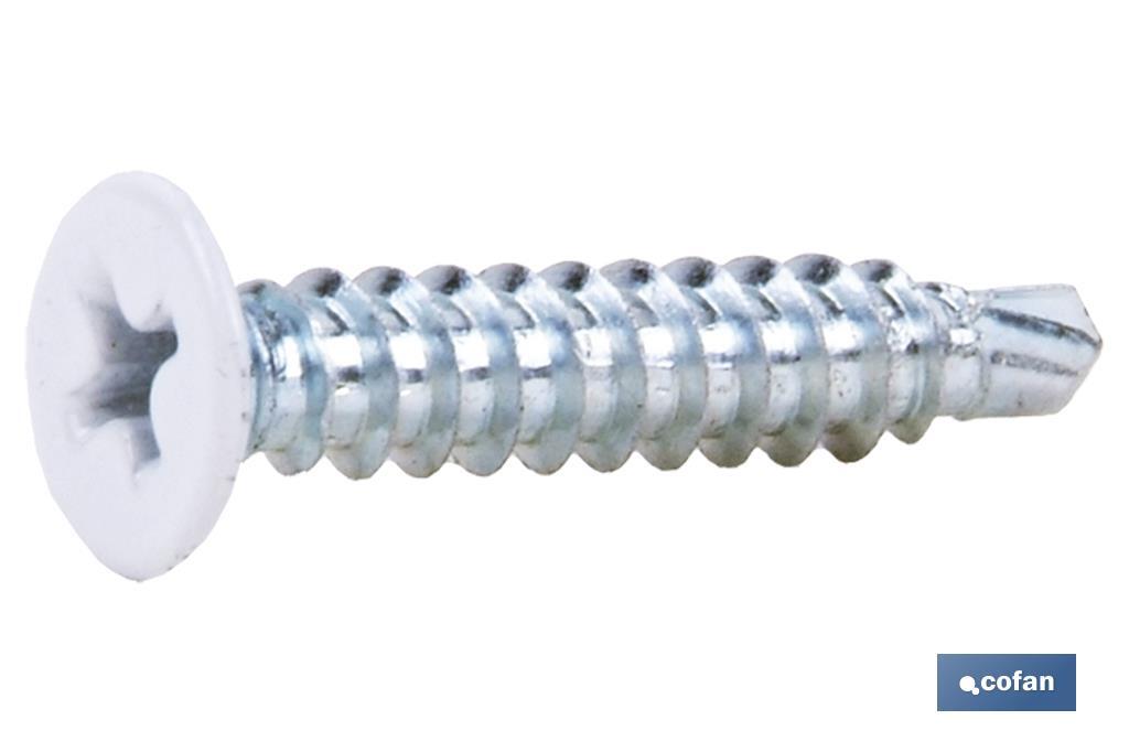 TORNILLO AUTOT. EXTRAPLANO 4,2 X 23 BLANCO (PACK: 500 UDS) TORNILLO AUTOT. EXTRAPLANO 4,2 X 23 BLANCO (PACK: 500 UDS)