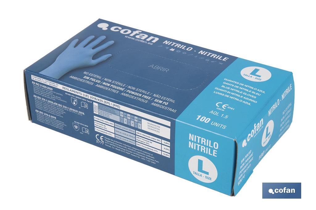 CAJA 100 UNDS. GUANTES DE NITRILO T- L (PACK: 1 UDS) CAJA 100 UNDS. GUANTES DE NITRILO T- L (PACK: 1 UDS)