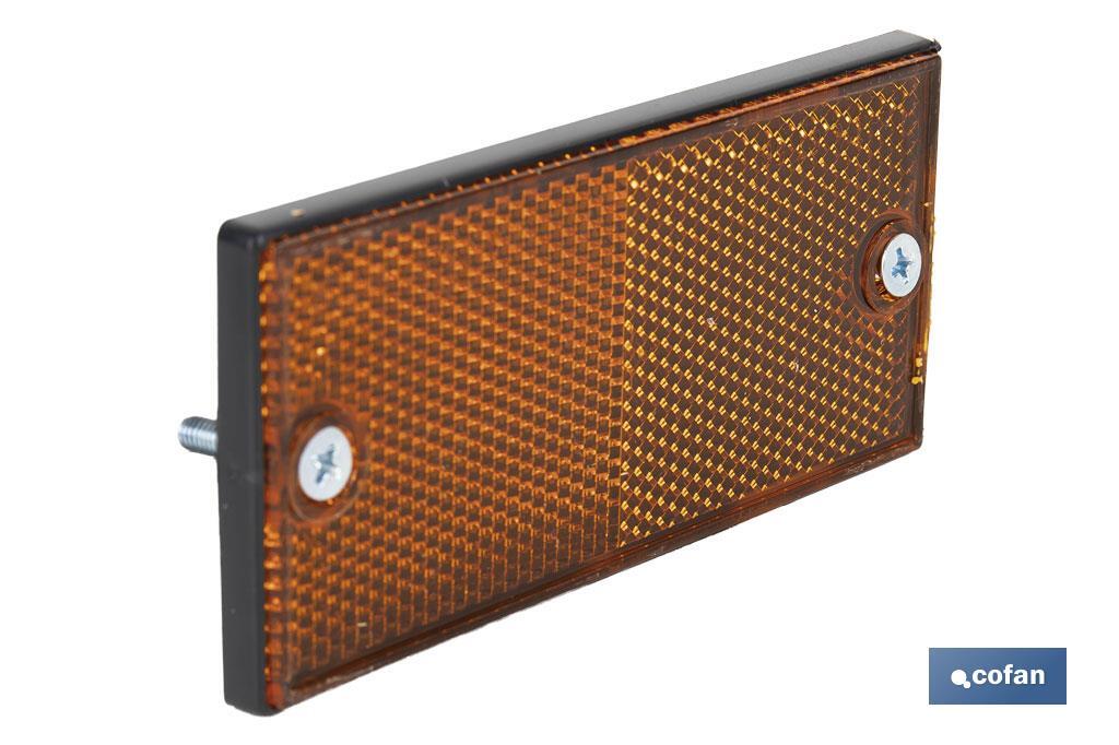 CATADIÓPTRICO RECTANGULAR ÁMBAR 106 X 50 MM CON TORNILLOS (PACK: 1 UDS) CATADIÓPTRICO RECTANGULAR ÁMBAR 106 X 50 MM CON TORNILLOS (PACK: 1 UDS)