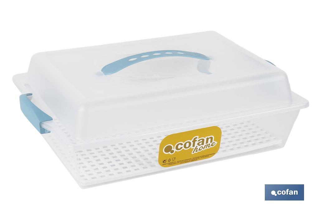 TARTERA RECTANGULAR AZUL OPACA PAVLOVA CON ASAS 38 X 28 X 13 CM (PACK: 6 UDS)