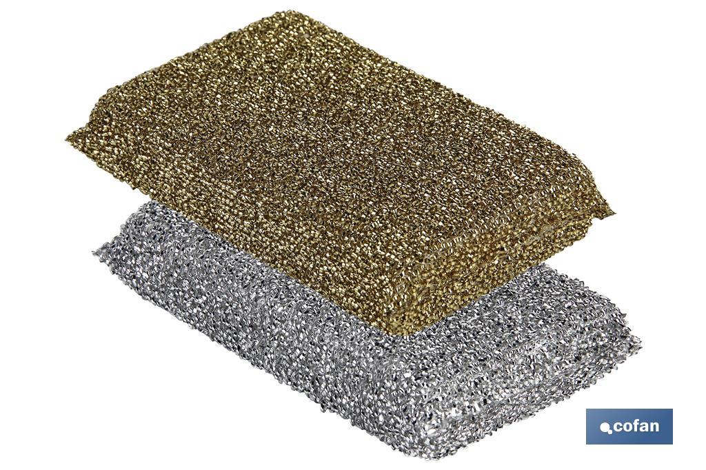 PACK DE 2 MULTIESPONJAS COLOR ORO Y PLATA venta unitaria (PACK: 1 UDS) PACK DE 2 MULTIESPONJAS COLOR ORO Y PLATA venta unitaria (PACK: 1 UDS)