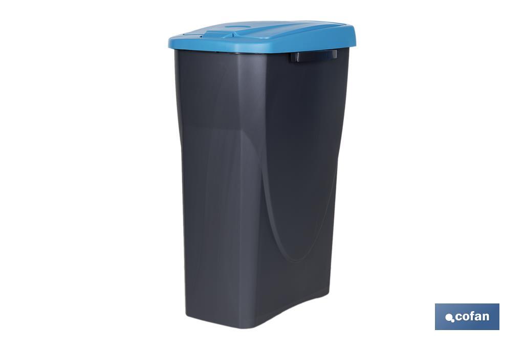 CUBO DE BASURA PARA RECICLAR 25 LITROS  COLOR AZUL 21.5 X 36 X 51 CM (PACK: 1 UDS)