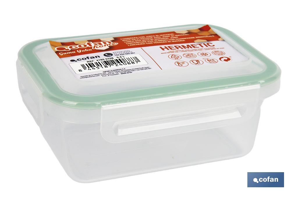 FIAMBRERA VERDE RECTANGULAR CON JUNTA BI-MATERIA MODELO YUBA 1,4 L (PACK: 1 UDS) FIAMBRERA VERDE RECTANGULAR CON JUNTA BI-MATERIA MODELO YUBA 1,4 L (PACK: 1 UDS)