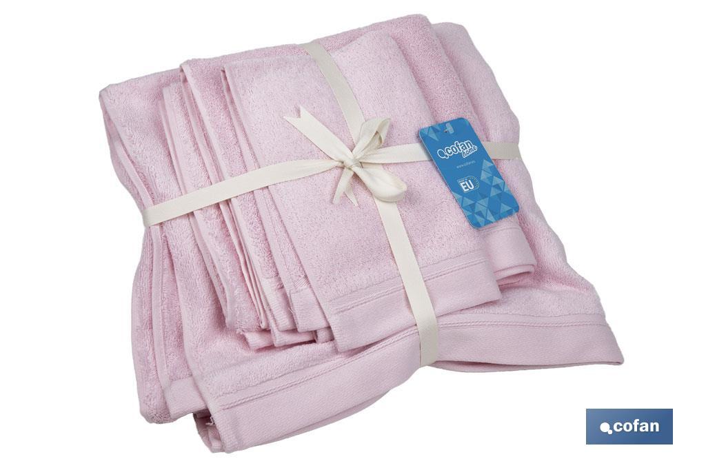 JUEGO DE 3 TOALLAS ROSA CLARO 580 G/M2 GAMA FLOR 30X50 50X100 70X140 CM (PACK: 1 UDS) JUEGO DE 3 TOALLAS ROSA CLARO 580 G/M2 GAMA FLOR 30X50 50X100 70X140 CM (PACK: 1 UDS)