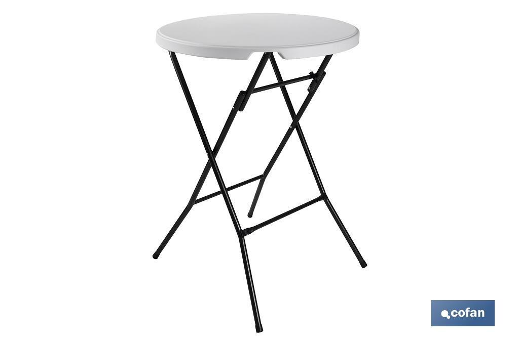 MESA ALTA PLEGABLE BLANCA 80X80X110CM (PACK: 1 UDS)