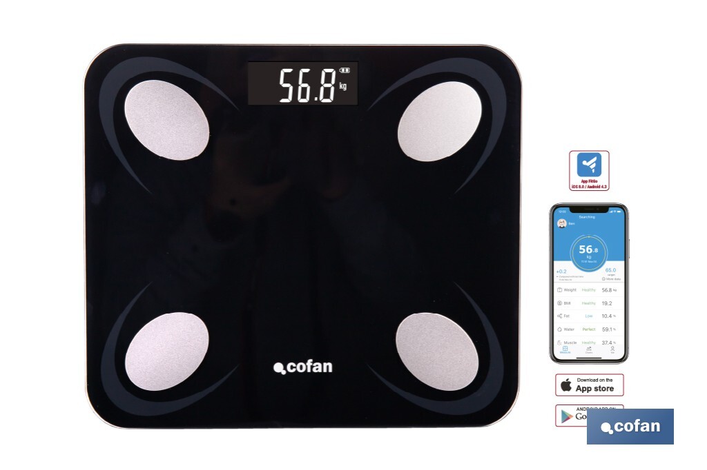 BÁSCULA DE BAÑO DIGITAL NEGRA CON PANTALLA LCD USB MEDICIÓN IMC DE GRASA VISCERAL 30 X 26.5 X 2,2 CM (PACK: 1 UDS) BÁSCULA DE BAÑO DIGITAL NEGRA CON PANTALLA LCD USB MEDICIÓN IMC DE GRASA VISCERAL 30 X 26.5 X 2,2 CM (PACK: 1 UDS)