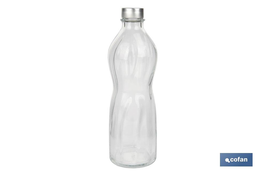 BOTELLA DE VIDRIO TRANSPARENTE TAPÓN ACERO INOXIDABLE 1 L VENTA UNITARIA (PACK: 1 UDS) BOTELLA DE VIDRIO TRANSPARENTE TAPÓN ACERO INOXIDABLE 1 L VENTA UNITARIA (PACK: 1 UDS)