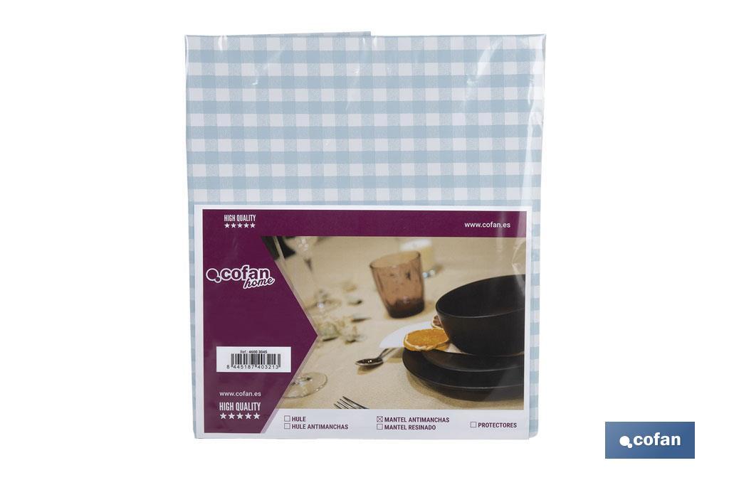 MANTEL ANTIMANCHAS CUADROS AZULES 1,40 X 2,50 (PACK: 1 UDS) MANTEL ANTIMANCHAS CUADROS AZULES 1,40 X 2,50 (PACK: 1 UDS)