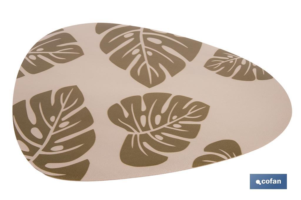BAJOPLATO FORMA TRIANGULAR COLOR MARRON CLARO  ESTAMPADO  MEDIDA 45 X 36 CM (PACK: 6 UDS)