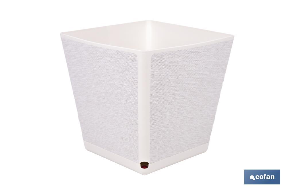 MACETA O MACETERO GAMA TEXTIL CUADRADA COLOR BLANCO PP 298 X 298 X 300 MM 18 L venta unitaria9 (PACK: 1 UDS)