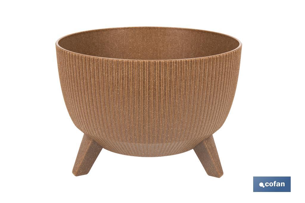 MACETA CON PATAS Y FILTRO DE DRENAJE COLOR MARRÓN WPC Ø 399 X 205 MM 21 L VENTA UNITARIA (PACK: 1 UDS)