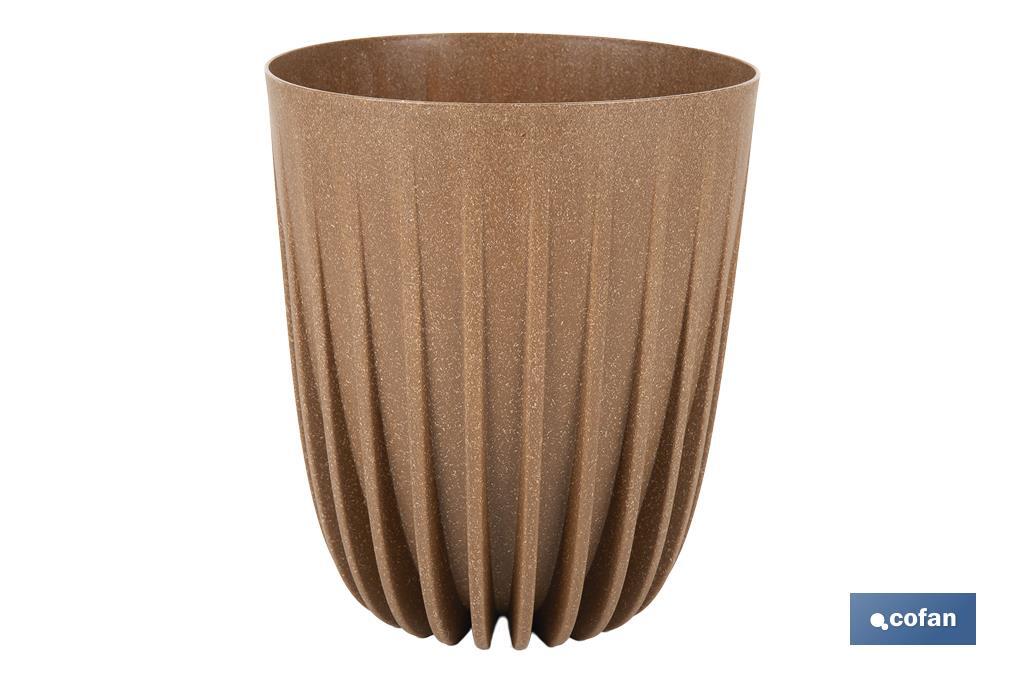 MACETA CON FILTRO DE DRENAJE A RAYAS COLOR MARRÓN WPC Ø 145 X 172 MM 1,5 L (PACK: 5 UDS)