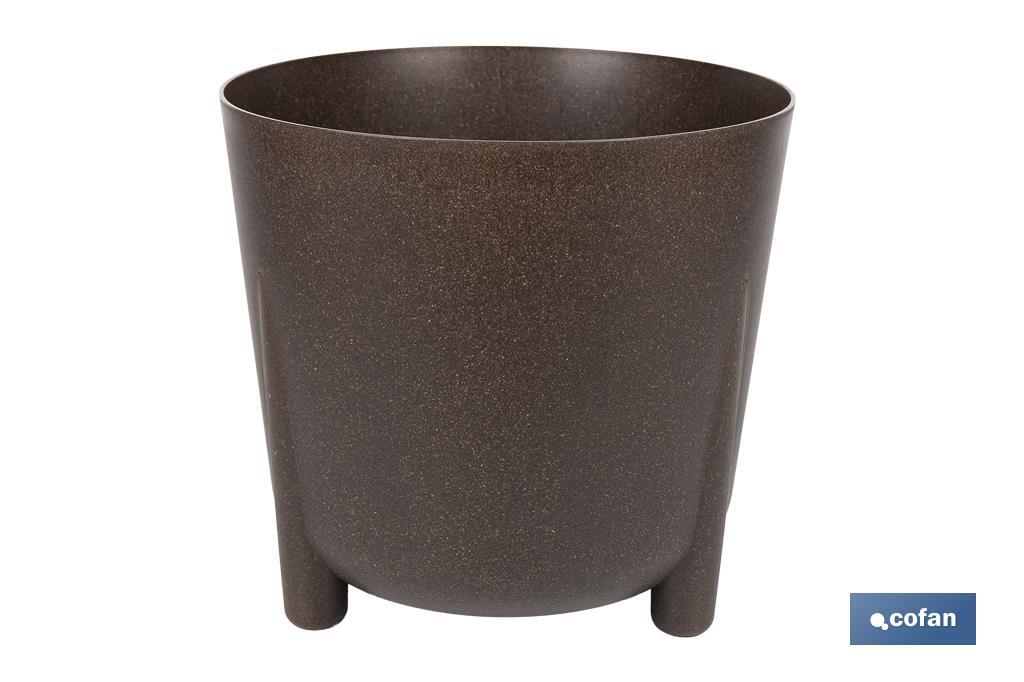 MACETA CON PATAS Y FILTRO DE DRENAJE COLOR CAFÉ WPC Ø 341 X 320 MM 19,4 L (PACK: 4 UDS)
