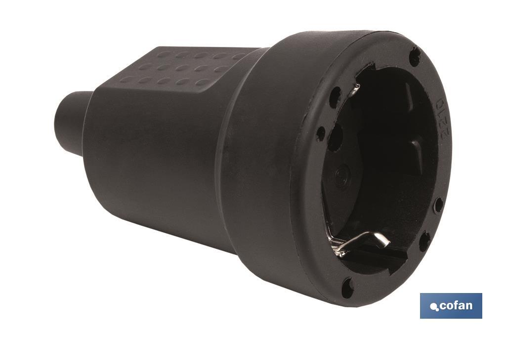 BASE ENCHUFE AEREA GOMA NEGRA (16A-250V) (PACK: 1 UDS) BASE ENCHUFE AEREA GOMA NEGRA (16A-250V) (PACK: 1 UDS)