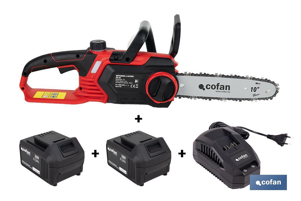 CONJUNTO MOTOSIERRA A BATERÍA 20 V + BATERÍA 20 V 4.0 AH (PACK: 1 UDS)