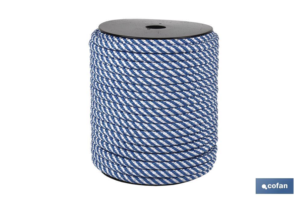 CARRETE CUERDA HELICOIDAL 12MM 50 M. BCO/AZUL (PACK: 1 UDS)