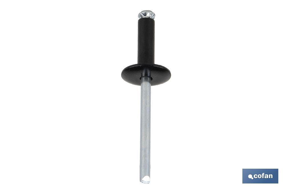 REMACHE FLOR ALA ANCHA NEGRO 4 X 16 MM
