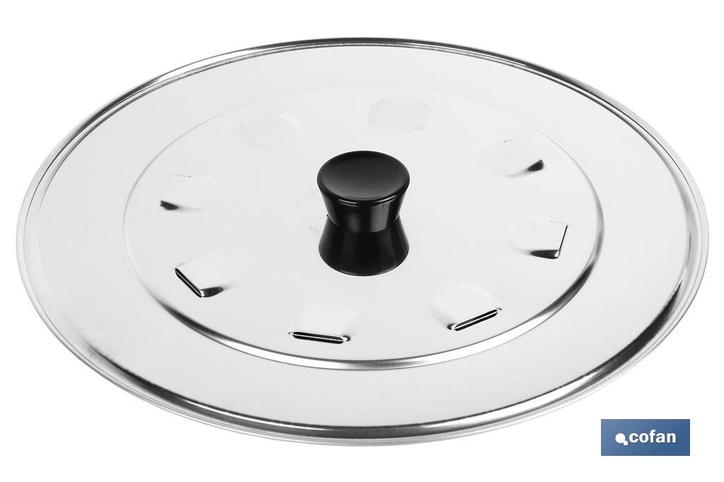 TAPA C/DESVAPO  ACERO INOX 24 cm venta unitaria (PACK: 1 UDS)