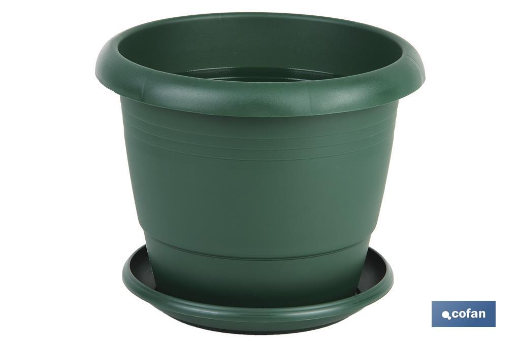 MACETA VERDE MODELO GARDENIA 35X28.8+ PLATO28 cm venta unitaria (PACK: 1 UDS)