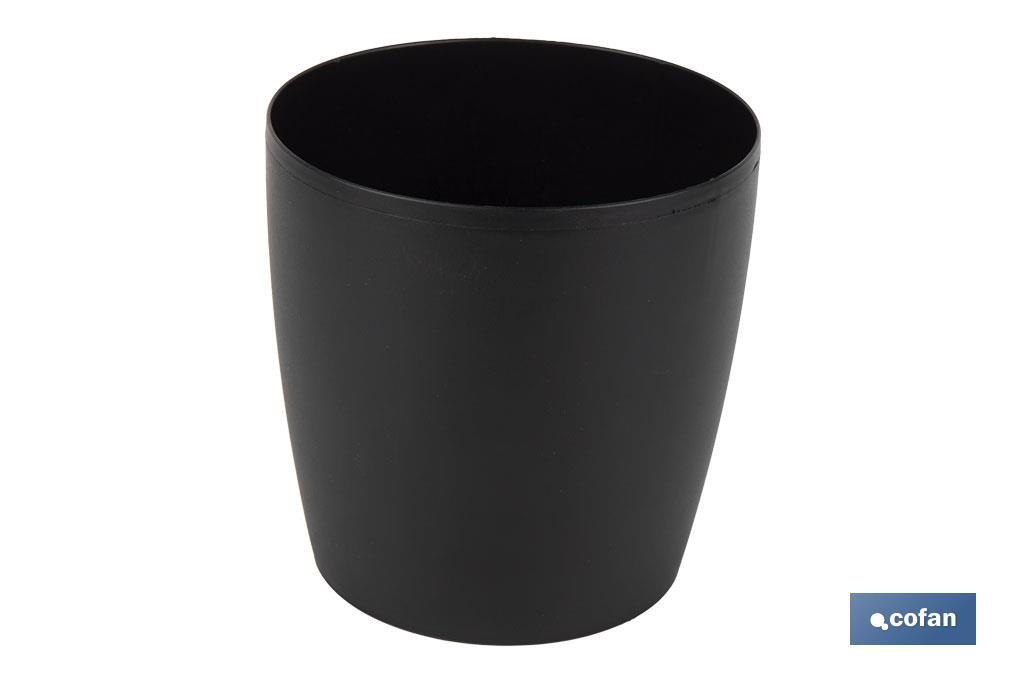 MACETA CAMELIA DE COLOR NEGRO 14 X 13,8 CM venta unitaria