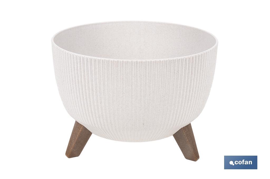 MACETA CON PATAS Y FILTRO DE DRENAJE COLOR BLANCO WPC Ø 242 X 183 MM 9,3 L (PACK: 5 UDS)