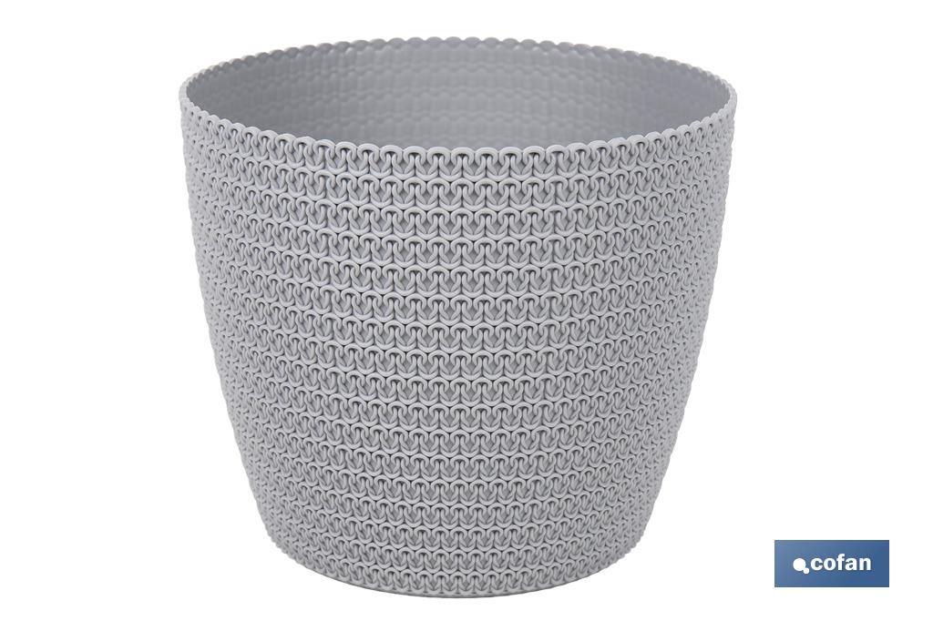 MACETA O MACETERO TRENZADA COLOR GRIS CLARO PP Ø 359 X 315 MM 26.5 L (PACK: 5 UDS)