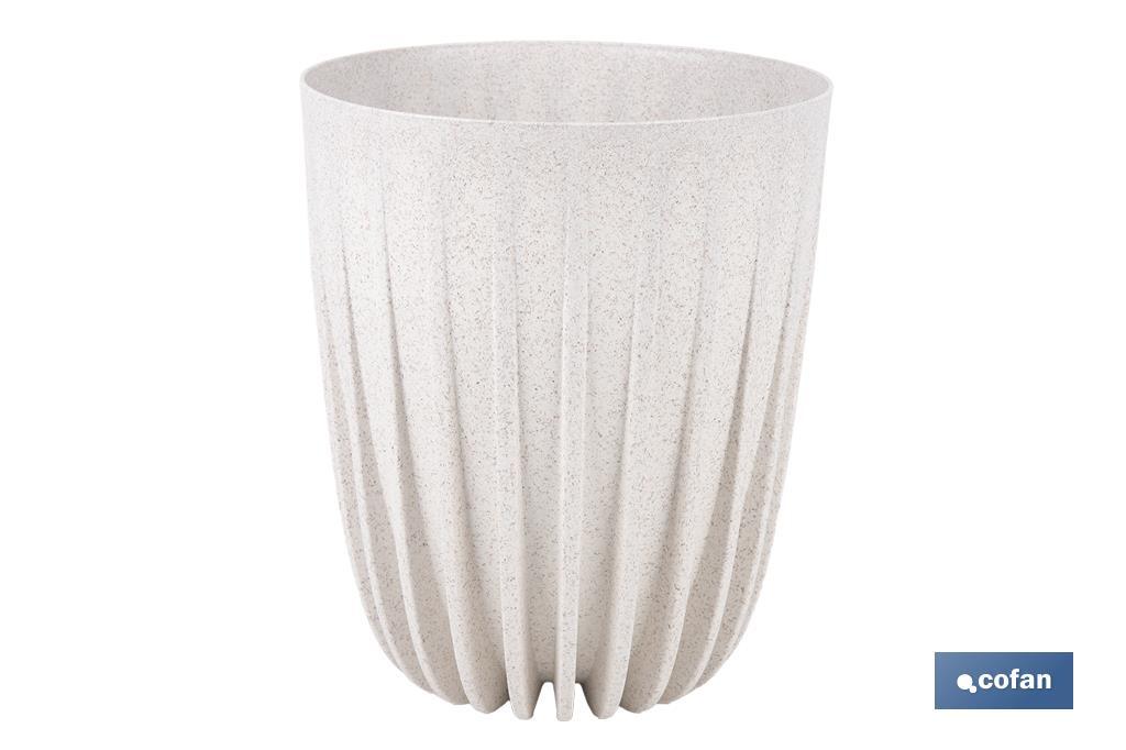 MACETA CON FILTRO DE DRENAJE A RAYAS COLOR BLANCO WPC Ø 250 X 297 MM 6,2 L