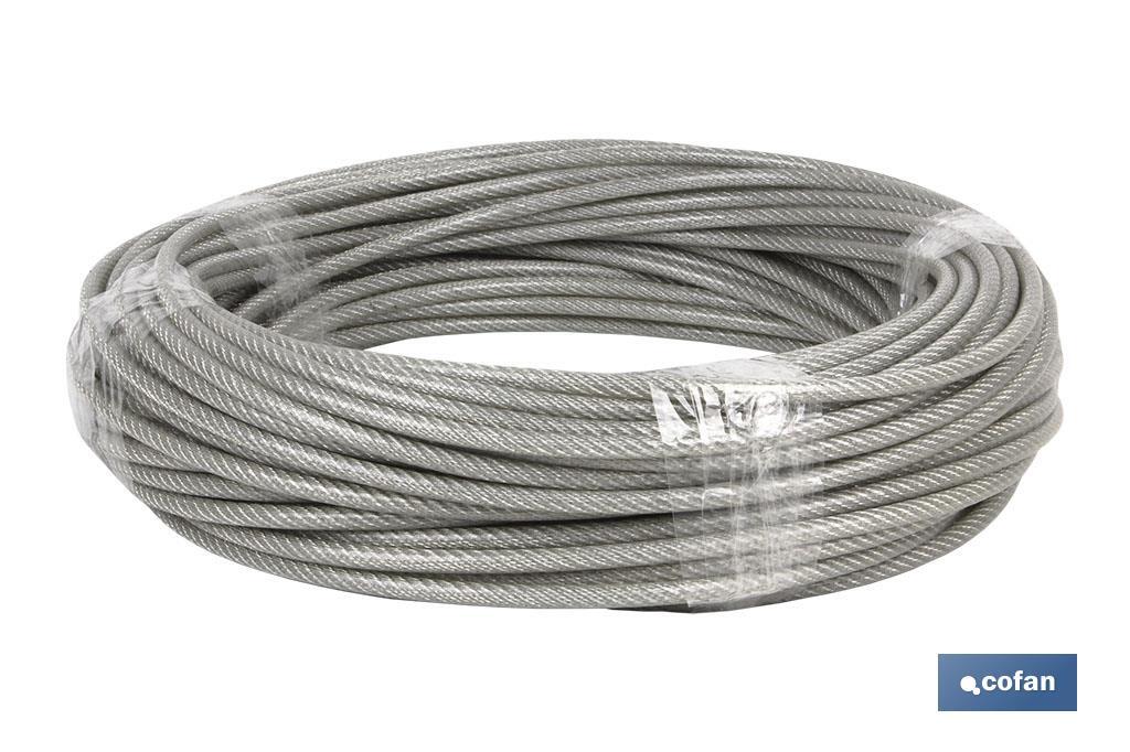 CABLE ACERO (10mm) 8X10MM  6X19+1 PLAST. (50M)