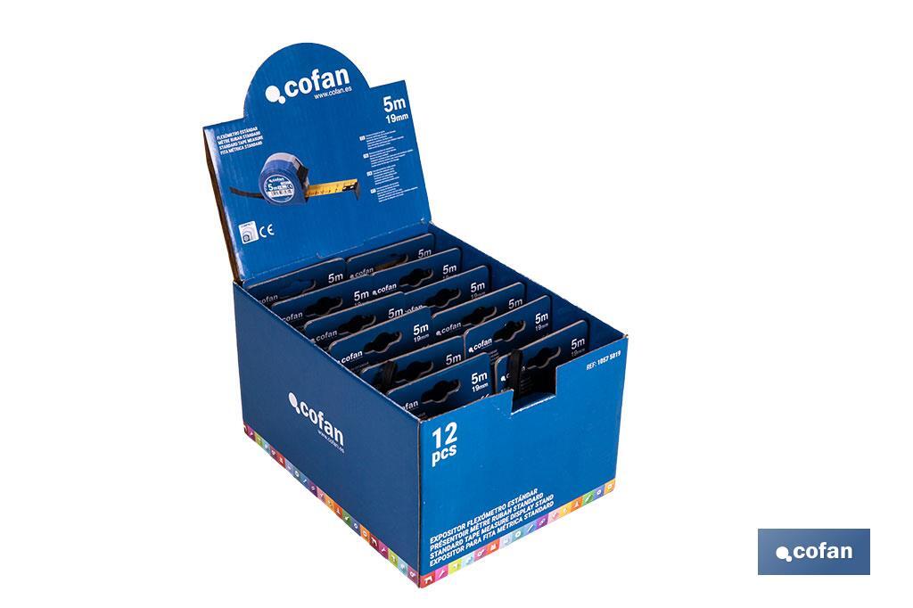 EXPOSITOR FLEXÓMETRO ESTÁNDAR 19 MM X 5 M 12 UDS. (PACK: 1 UDS) EXPOSITOR FLEXÓMETRO ESTÁNDAR 19 MM X 5 M 12 UDS. (PACK: 1 UDS)