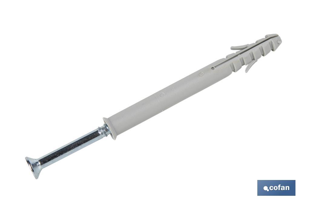 TACO LARGO DE GOLPE CON TORNILLO POZIDRIVE Ø10 X 135 MM (PACK: 50 UDS) TACO LARGO DE GOLPE CON TORNILLO POZIDRIVE Ø10 X 135 MM (PACK: 50 UDS)
