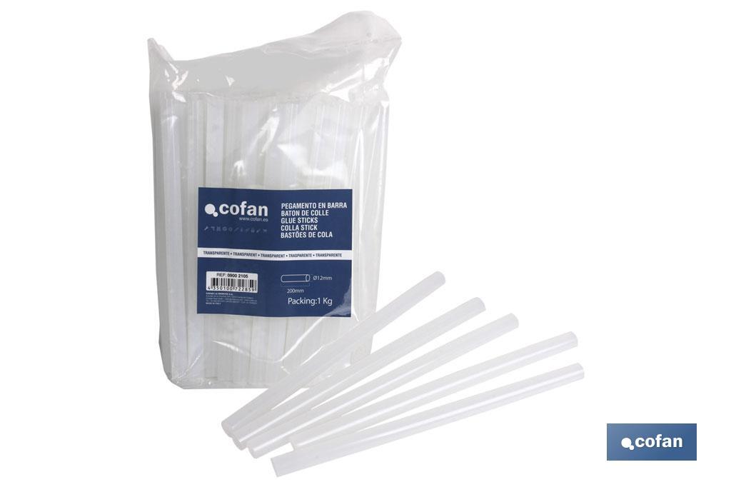 COLA TERMOFUSIBLE BARRAS Ø12/200MM TRANSP. 1KG (PACK: 1 UDS) COLA TERMOFUSIBLE BARRAS Ø12/200MM TRANSP. 1KG (PACK: 1 UDS)