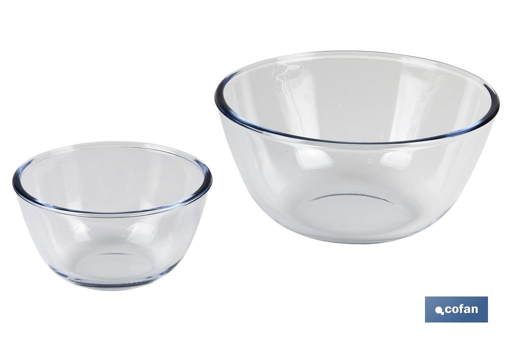 SET DE 2 ENSALADERAS DE VIDRIO BOROSILICATO MODELO BARITINA 800 ML - 2700 ML (PACK: 1 UDS)