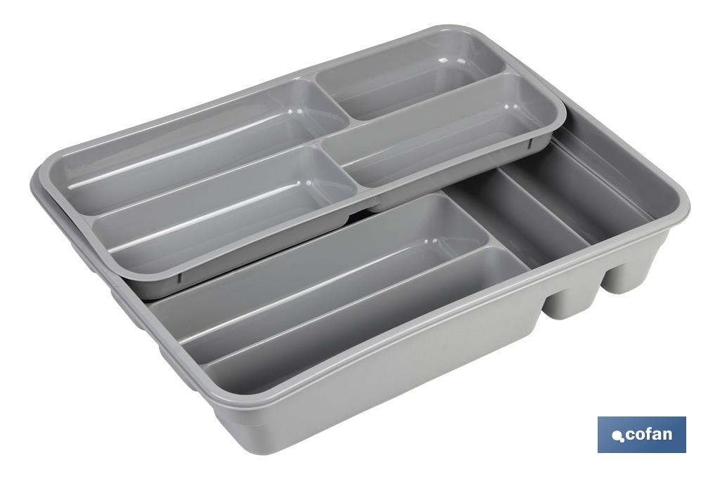 CUBERTERO GRIS 40X30X7 cm DOS ALTURAS venta unitaria (PACK: 1 UDS) CUBERTERO GRIS 40X30X7 cm DOS ALTURAS venta unitaria (PACK: 1 UDS)