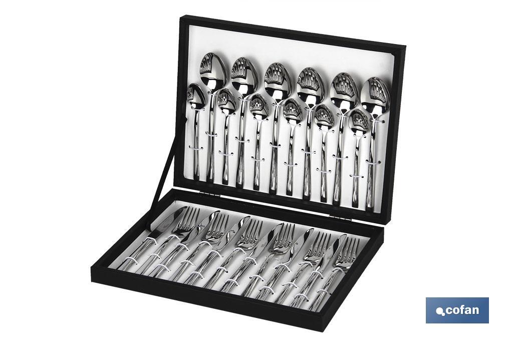 CUBERTERIA INOX MODELO BARI 24 pcs C-18/10 2,5 mm (PACK: 1 UDS) CUBERTERIA INOX MODELO BARI 24 pcs C-18/10 2,5 mm (PACK: 1 UDS)