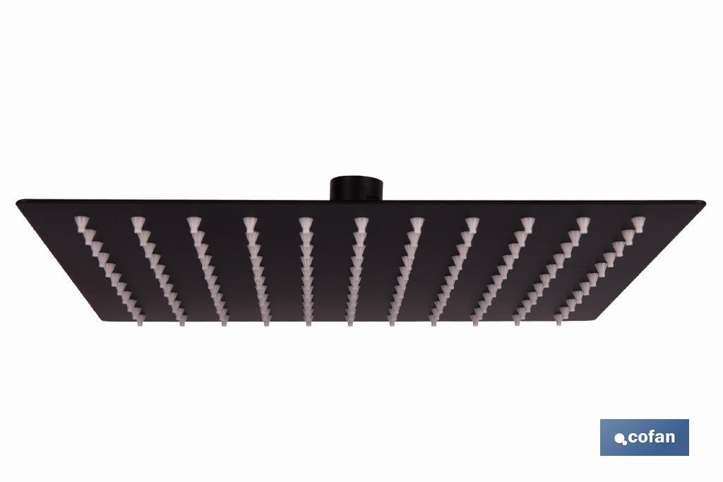 CABEZAL DE DUCHA CUADRADO EXTRAFINO DE ACERO INOXIDABLE 304 NEGRO MATE 24,5 X 24,5 CM (PACK: 1 UDS)