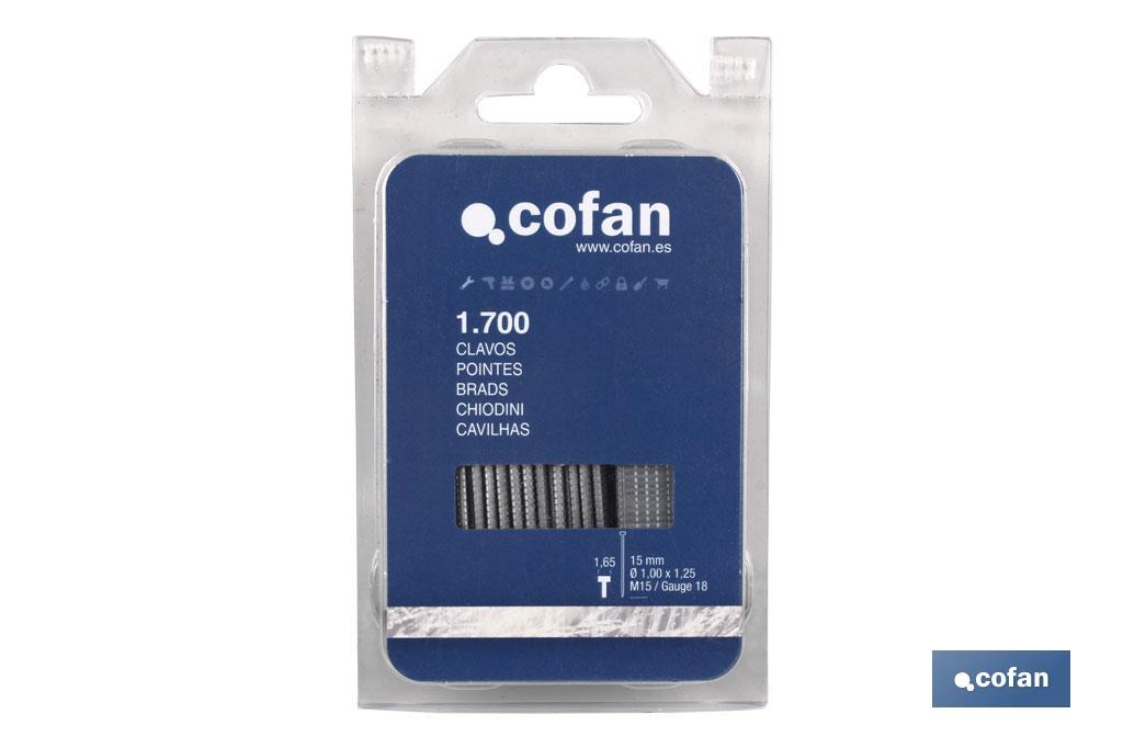 Blíster de clavos con cabeza M-15 mm | Con longitud de 15 mm | Diseñadas para clavado manual