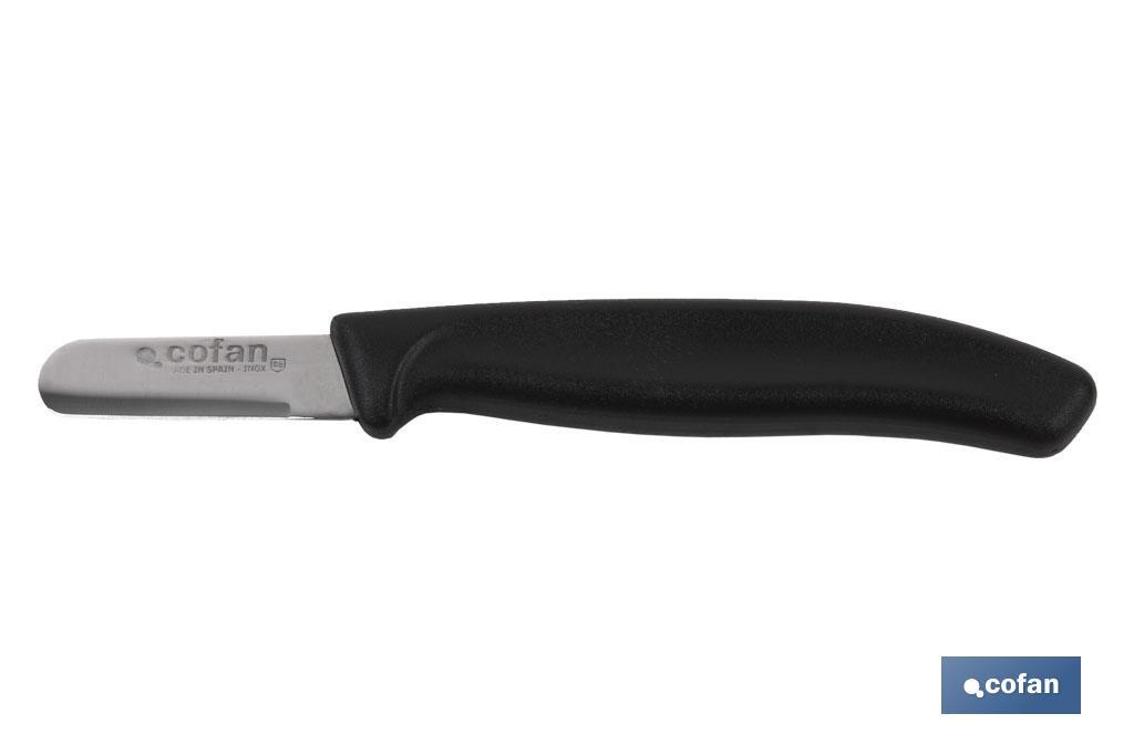 Cuchillo de Recolección | Pack de 12 Unidades | Punta redonda | Medida de la hoja 4,5 cm | Mango de Color negro