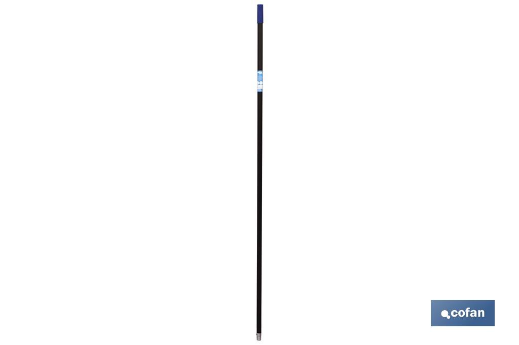 Palo Plastificado para Fregonas y Cepillos | Palo Universal en color Azul y Negro | Medidas: 1,40 metros y 2,5 cm diámetro