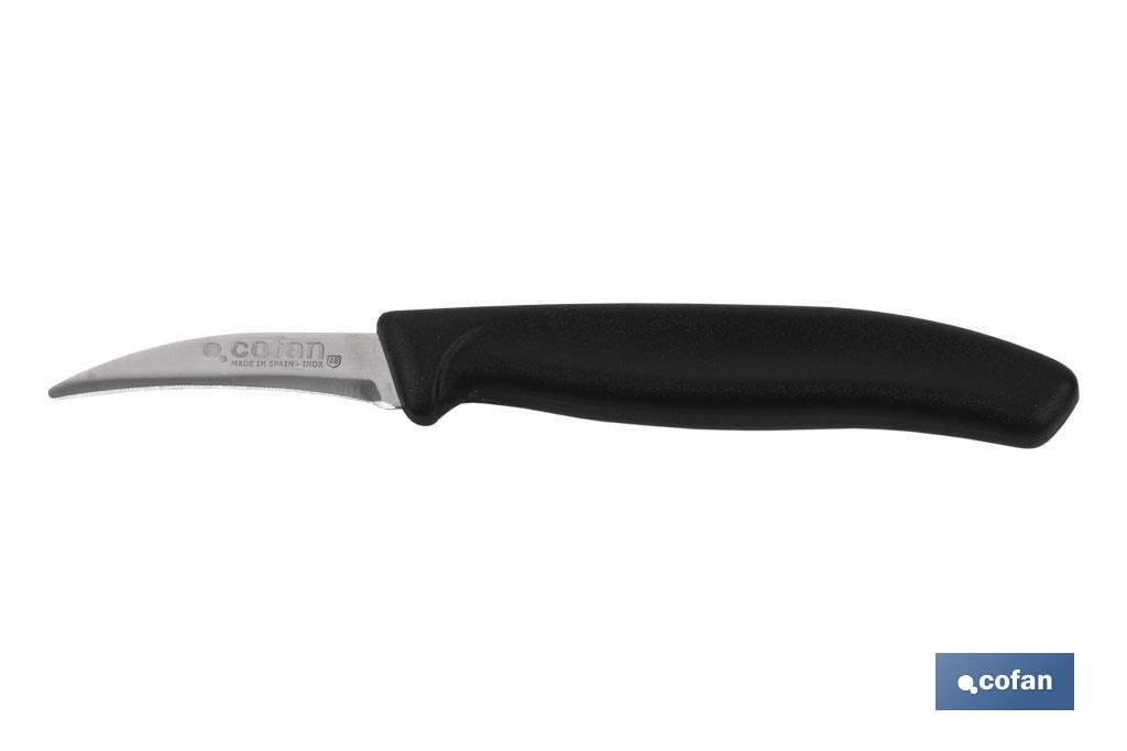 Cuchillo de Recolección | Pack de 12 o 50 Unidades | Modelo puntilla curva | Medida de la hoja 6 cm | Mango de Color negro